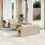 Casa si Gradina - Gradina si terasa - Mobilier exterior - Seturi mobila gradina - Set canapele de gradina cu perne, 6 piese, bej, poliratan - Infinity.ro