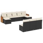 Casa si Gradina - Gradina si terasa - Mobilier exterior - Seturi mobila gradina - Set canapele de gradina cu perne, 10 piese, negru, poliratan - Infinity.ro