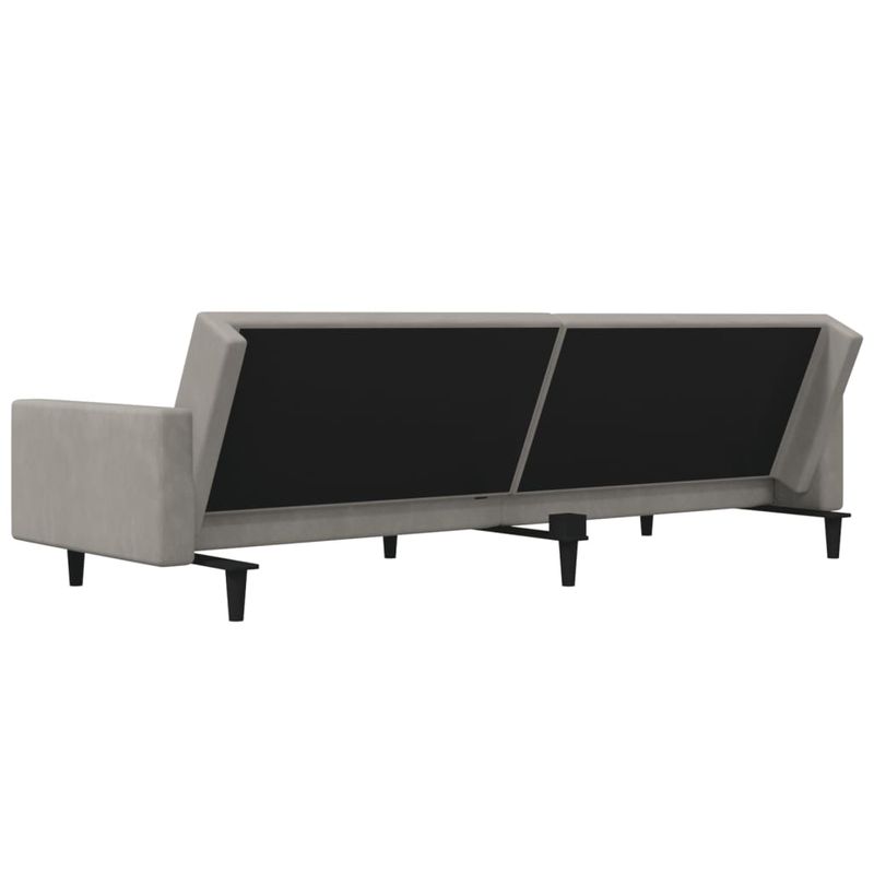 Casa si Gradina - Mobilier - Canapele si coltare - Canapele - Canapea extensibila cu 2 locuri, 2 perne, gri deschis, catifea - Infinity.ro