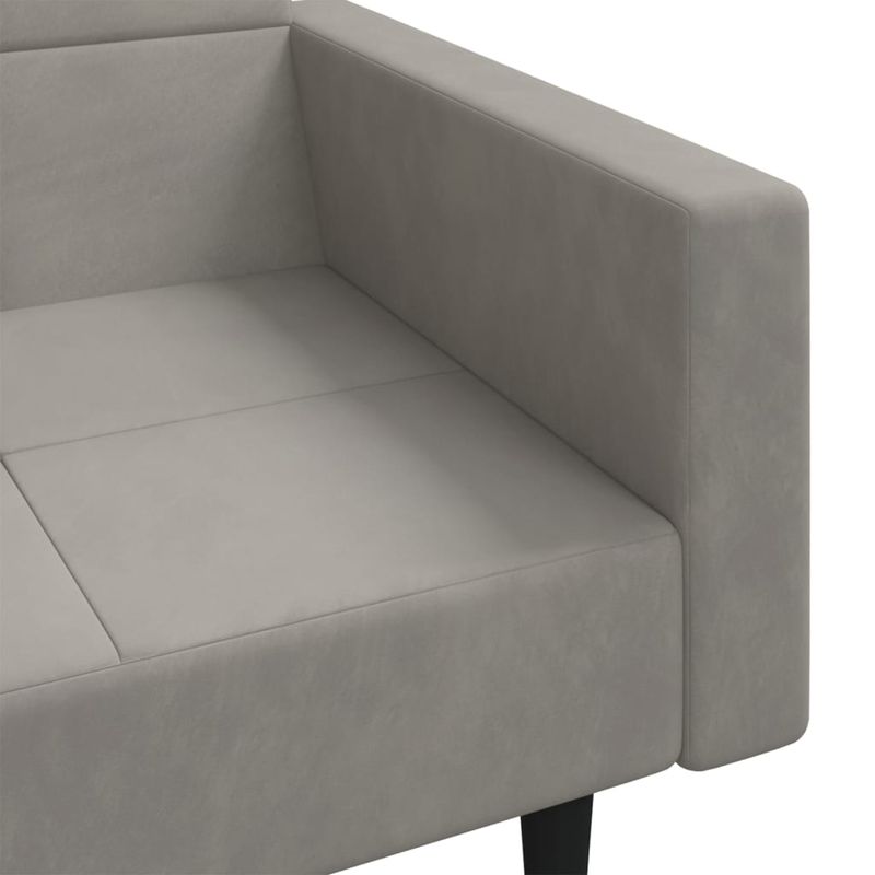 Casa si Gradina - Mobilier - Canapele si coltare - Canapele - Canapea extensibila cu 2 locuri, 2 perne, gri deschis, catifea - Infinity.ro