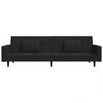 Casa si Gradina - Mobilier - Canapele si coltare - Canapele - Canapea extensibila cu 2 locuri, 2 perne, negru, catifea - Infinity.ro