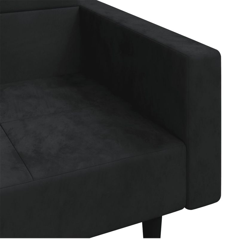 Casa si Gradina - Mobilier - Canapele si coltare - Canapele - Canapea extensibila cu 2 locuri, 2 perne, negru, catifea - Infinity.ro