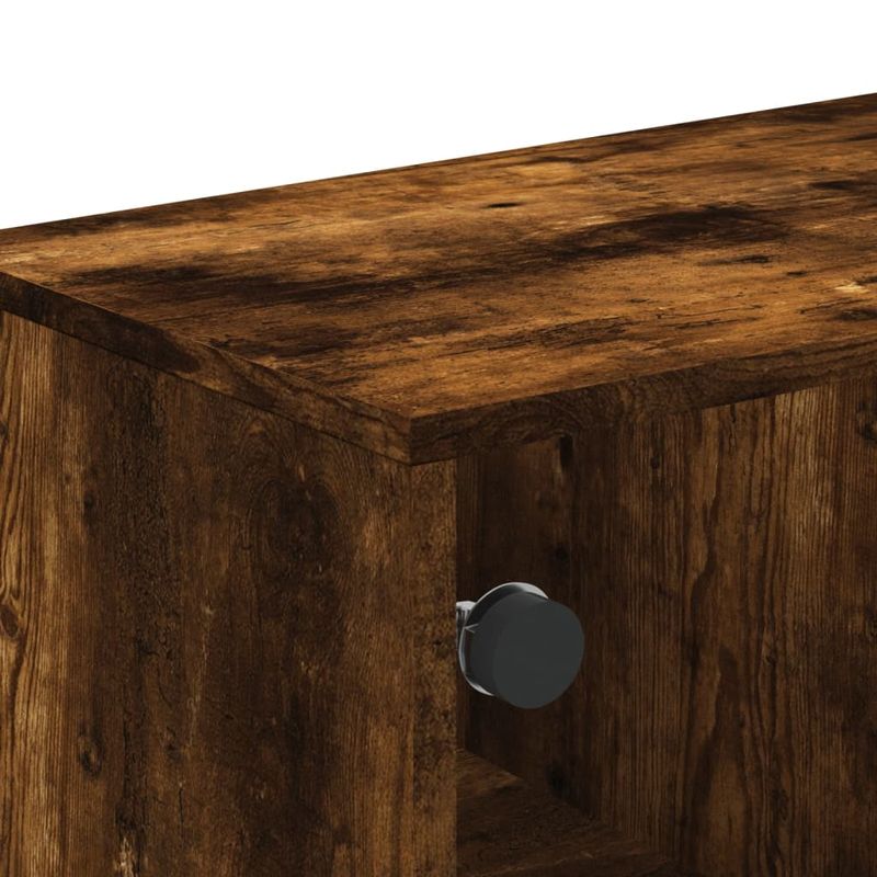 Casa si Gradina - Mobilier - Mese si birouri - Masute de cafea - Masuta de cafea cu usi din sticla, stejar fumuriu, 68,5x50x50cm, stejar afumat - Infinity.ro