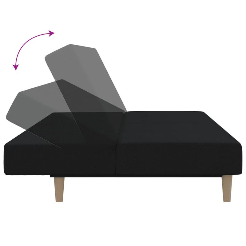 Casa si Gradina - Mobilier - Canapele si coltare - Canapele - Canapea extensibila cu 2 locuri, negru, material textil - Infinity.ro