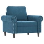 Casa si Gradina - Mobilier - Canapele si coltare - Canapele - Canapea de o persoana, Albastru, 60 cm, catifea - Infinity.ro