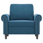 Casa si Gradina - Mobilier - Canapele si coltare - Canapele - Canapea de o persoana, Albastru, 60 cm, catifea - Infinity.ro