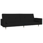 Casa si Gradina - Mobilier - Canapele si coltare - Canapele - Canapea extensibila cu 2 locuri, 2 perne, negru, catifea - Infinity.ro