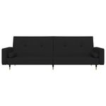 Casa si Gradina - Mobilier - Canapele si coltare - Canapele - Canapea extensibila cu 2 locuri, 2 perne, negru, catifea - Infinity.ro