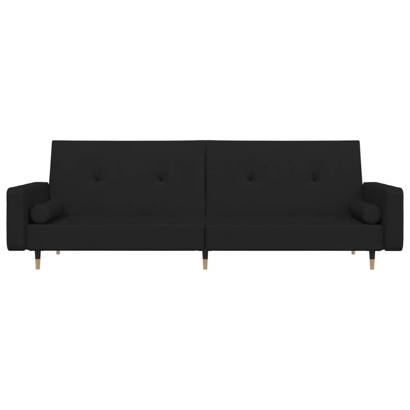 Casa si Gradina - Mobilier - Canapele si coltare - Canapele - Canapea extensibila cu 2 locuri, 2 perne, negru, catifea - Infinity.ro