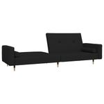 Casa si Gradina - Mobilier - Canapele si coltare - Canapele - Canapea extensibila cu 2 locuri, 2 perne, negru, catifea - Infinity.ro