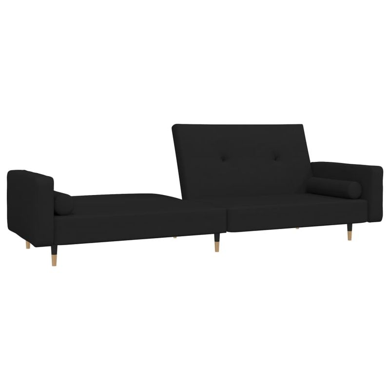 Casa si Gradina - Mobilier - Canapele si coltare - Canapele - Canapea extensibila cu 2 locuri, 2 perne, negru, catifea - Infinity.ro