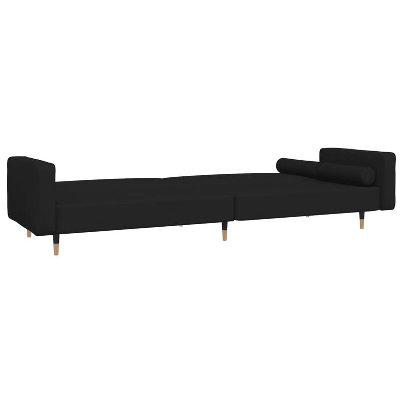 Casa si Gradina - Mobilier - Canapele si coltare - Canapele - Canapea extensibila cu 2 locuri, 2 perne, negru, catifea - Infinity.ro