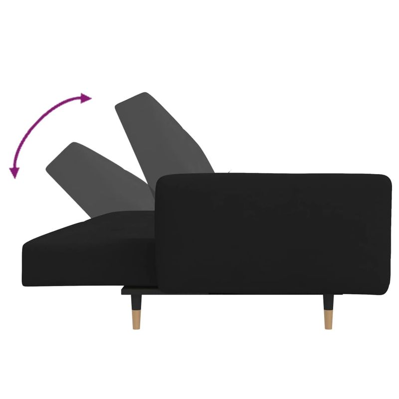 Casa si Gradina - Mobilier - Canapele si coltare - Canapele - Canapea extensibila cu 2 locuri, 2 perne, negru, catifea - Infinity.ro