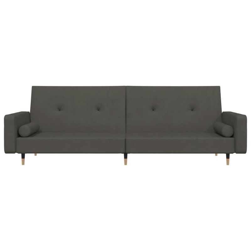 Casa si Gradina - Mobilier - Canapele si coltare - Canapele - Canapea extensibila cu 2 locuri, 2 perne, gri inchis, catifea - Infinity.ro