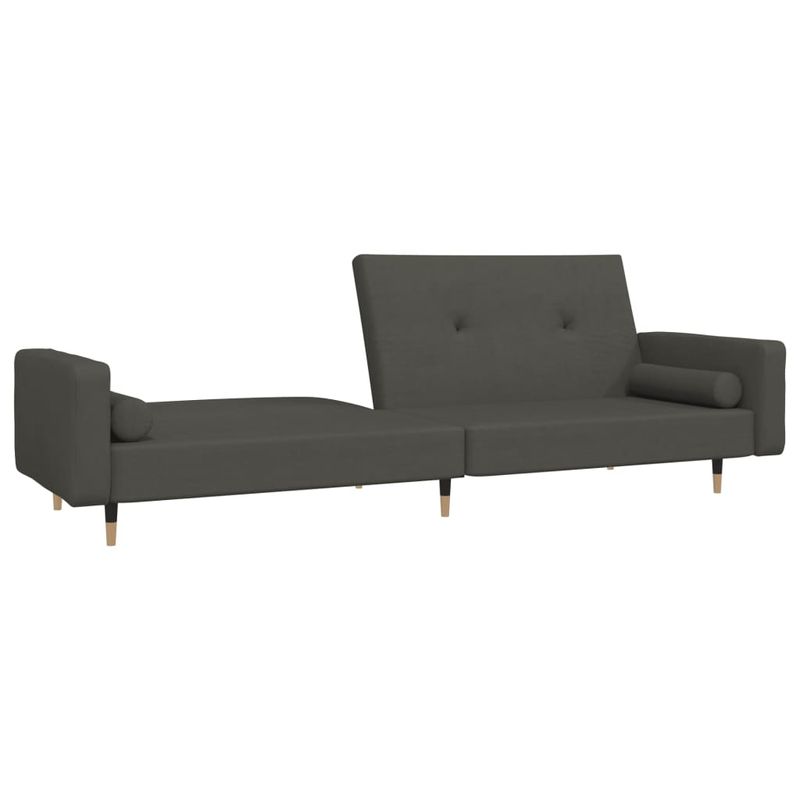 Casa si Gradina - Mobilier - Canapele si coltare - Canapele - Canapea extensibila cu 2 locuri, 2 perne, gri inchis, catifea - Infinity.ro