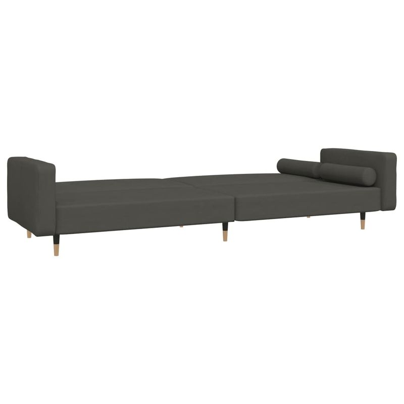 Casa si Gradina - Mobilier - Canapele si coltare - Canapele - Canapea extensibila cu 2 locuri, 2 perne, gri inchis, catifea - Infinity.ro