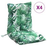 Casa si Gradina - Textile si covoare - Perne si pilote - Perne decorative - Perne de scaun spatar jos, 4 buc., model frunze, textil oxford - Infinity.ro