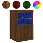 Casa si Gradina - Mobilier - Comode si corpuri - Comode - Servanta cu lumini LED, stejar maro, 41x37x67 cm - Infinity.ro