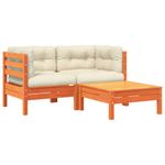 Casa si Gradina - Gradina si terasa - Mobilier exterior - Canapele si fotolii gradina - Canapea de gradina cu perne și taburet, 2 locuri, pin brun, model 2x corner + footrest - Infinity.ro