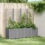 Casa si Gradina - Gradinarit si plante - Plante si ghivece - Ghivece si suporturi - Jardiniera de gradina cu spalier gri deschis 160x40x140 cm PP - Infinity.ro