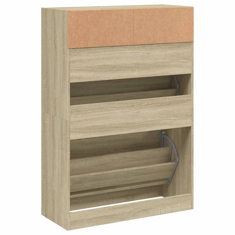 Casa si Gradina - Mobilier - Organizare si depozitare - Organizator incaltaminte - Pantofar cu 2 sertare rabatabile, stejar sonoma, 80x34x116 cm - Infinity.ro