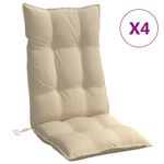 Casa si Gradina - Textile si covoare - Perne si pilote - Perne decorative - Perne de scaun cu spatar inalt 4 buc, bej, tesatura Oxford - Infinity.ro