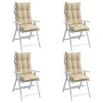 Casa si Gradina - Textile si covoare - Perne si pilote - Perne decorative - Perne de scaun cu spatar inalt 4 buc, bej, tesatura Oxford - Infinity.ro