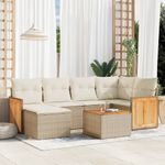 Casa si Gradina - Gradina si terasa - Mobilier exterior - Seturi mobila gradina - Set canapele de gradina, 7 piese, cu perne, bej, poliratan - Infinity.ro