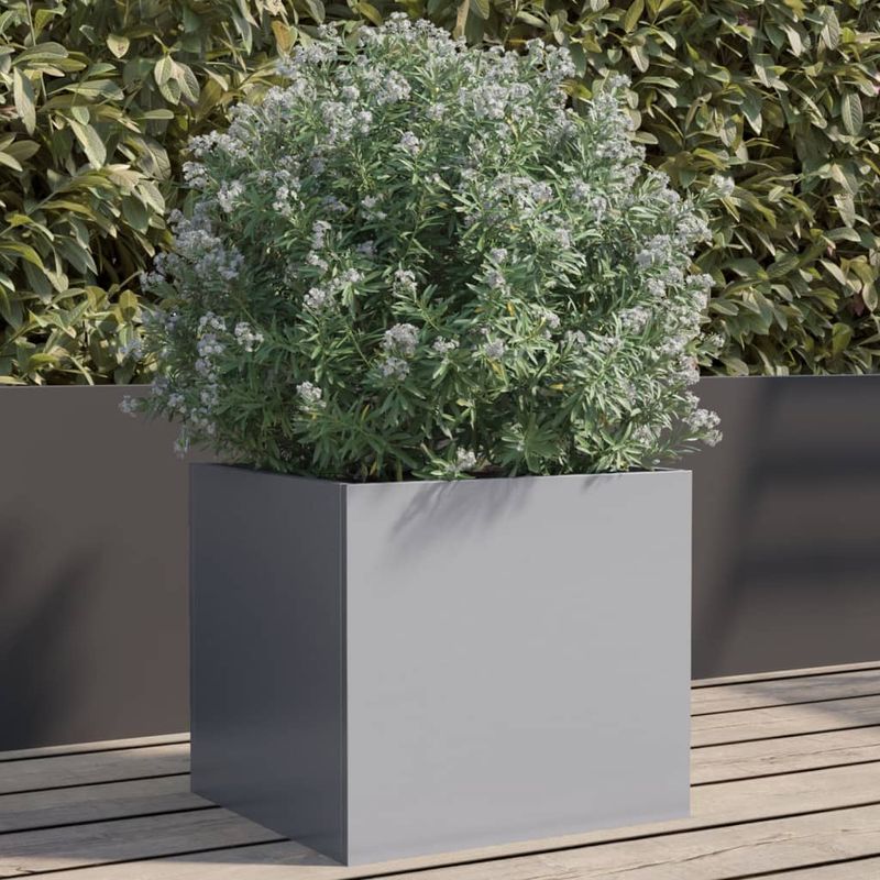 Casa si Gradina - Gradinarit si plante - Plante si ghivece - Ghivece si suporturi - Jardiniera, argintiu, 32x30x29 cm, otel galvanizat - Infinity.ro