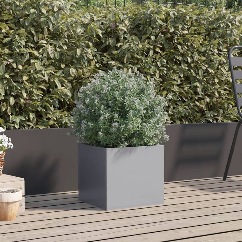 Casa si Gradina - Gradinarit si plante - Plante si ghivece - Ghivece si suporturi - Jardiniera, argintiu, 32x30x29 cm, otel galvanizat - Infinity.ro