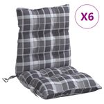 Casa si Gradina - Textile si covoare - Perne si pilote - Perne decorative - Perne scaun cu spatar mic, 6 buc., gri carouri, textil oxford - Infinity.ro