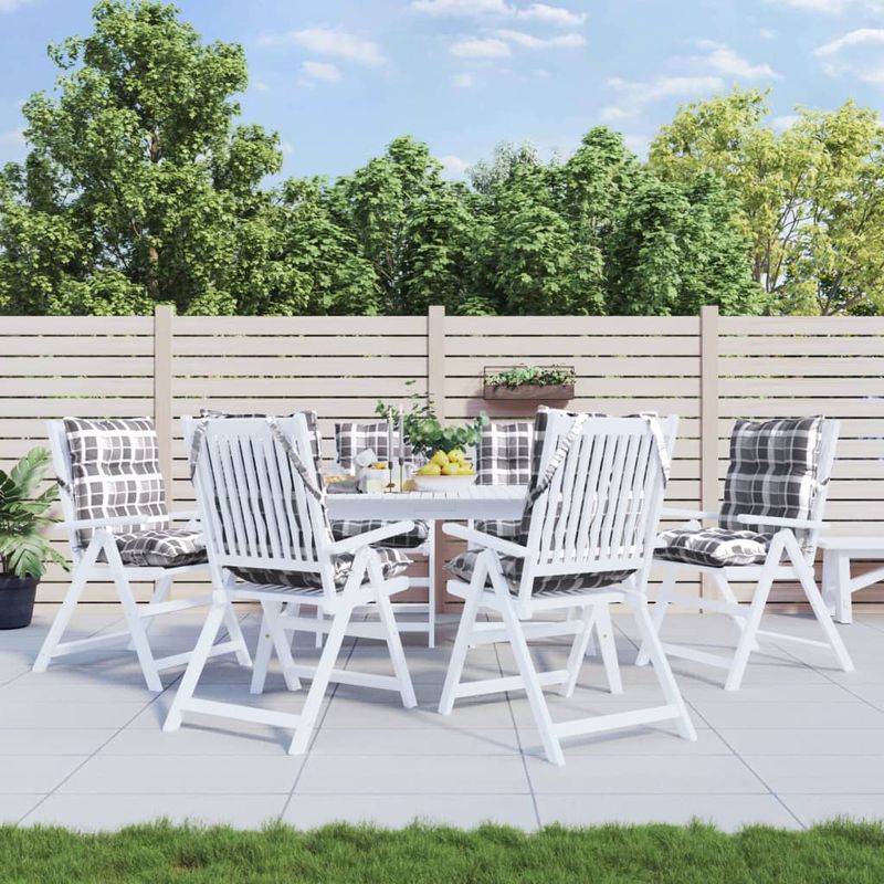 Casa si Gradina - Textile si covoare - Perne si pilote - Perne decorative - Perne scaun cu spatar mic, 6 buc., gri carouri, textil oxford - Infinity.ro