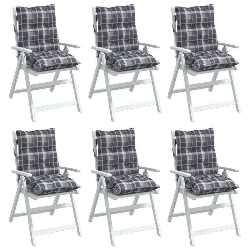 Casa si Gradina - Textile si covoare - Perne si pilote - Perne decorative - Perne scaun cu spatar mic, 6 buc., gri carouri, textil oxford - Infinity.ro