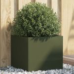 Casa si Gradina - Gradinarit si plante - Plante si ghivece - Ghivece si suporturi - Jardiniera, verde masliniu, 42x40x39 cm, otel laminat la rece - Infinity.ro