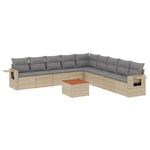Casa si Gradina - Gradina si terasa - Mobilier exterior - Seturi mobila gradina - Set canapele de gradina, 10 piese, cu perne, bej, poliratan - Infinity.ro