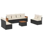 Casa si Gradina - Gradina si terasa - Mobilier exterior - Seturi mobila gradina - Set mobilier de gradina cu perne, 9 piese, negru, poliratan - Infinity.ro