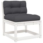 Casa si Gradina - Gradina si terasa - Mobilier exterior - Seturi mobila gradina - Set canapele de gradina cu perne 5 piese alb lemn masiv de pin - Infinity.ro