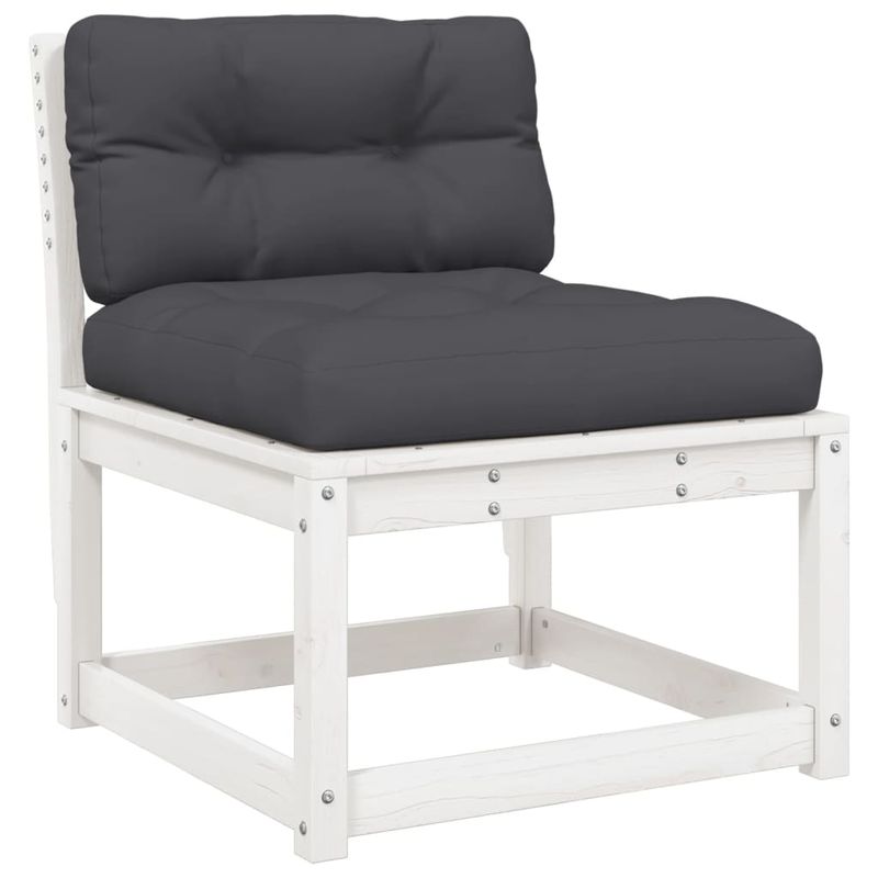 Casa si Gradina - Gradina si terasa - Mobilier exterior - Seturi mobila gradina - Set canapele de gradina cu perne 5 piese alb lemn masiv de pin - Infinity.ro