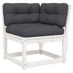 Casa si Gradina - Gradina si terasa - Mobilier exterior - Seturi mobila gradina - Set canapele de gradina cu perne 5 piese alb lemn masiv de pin - Infinity.ro