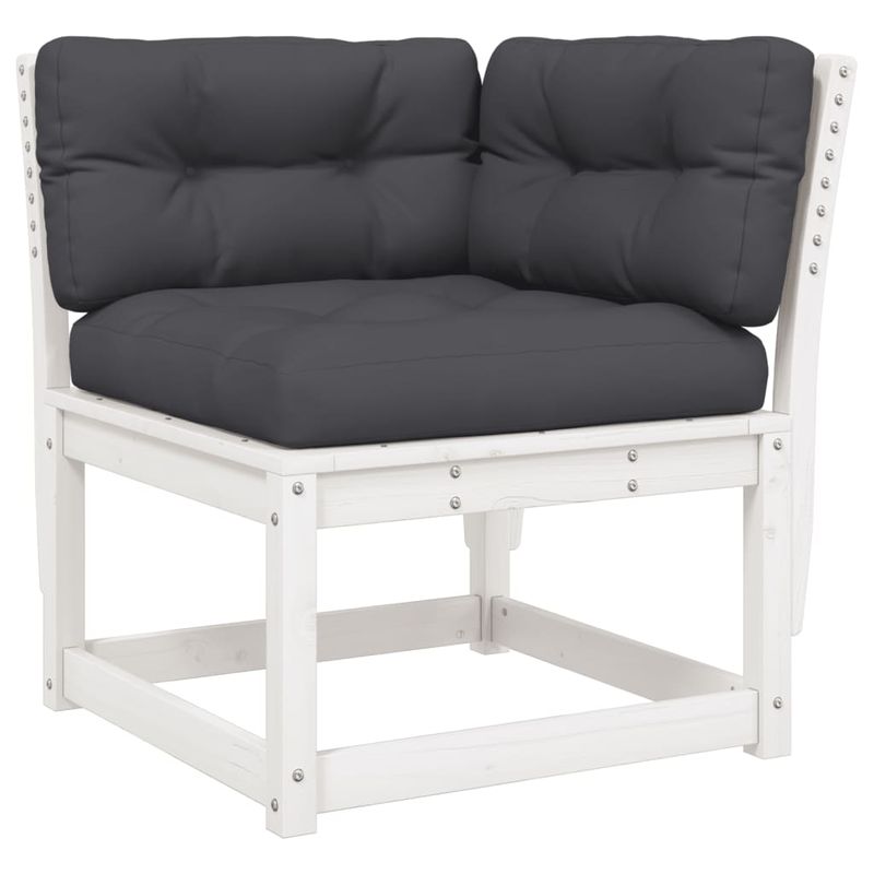 Casa si Gradina - Gradina si terasa - Mobilier exterior - Seturi mobila gradina - Set canapele de gradina cu perne 5 piese alb lemn masiv de pin - Infinity.ro