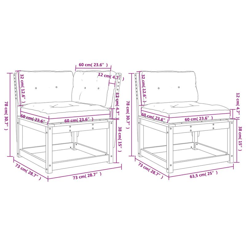 Casa si Gradina - Gradina si terasa - Mobilier exterior - Seturi mobila gradina - Set canapele de gradina cu perne 5 piese alb lemn masiv de pin - Infinity.ro