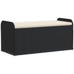 Casa si Gradina - Gradina si terasa - Mobilier exterior - Bancute de gradina - Banca de depozitare cu perna, negru, 115x51x52 cm, poliratan - Infinity.ro