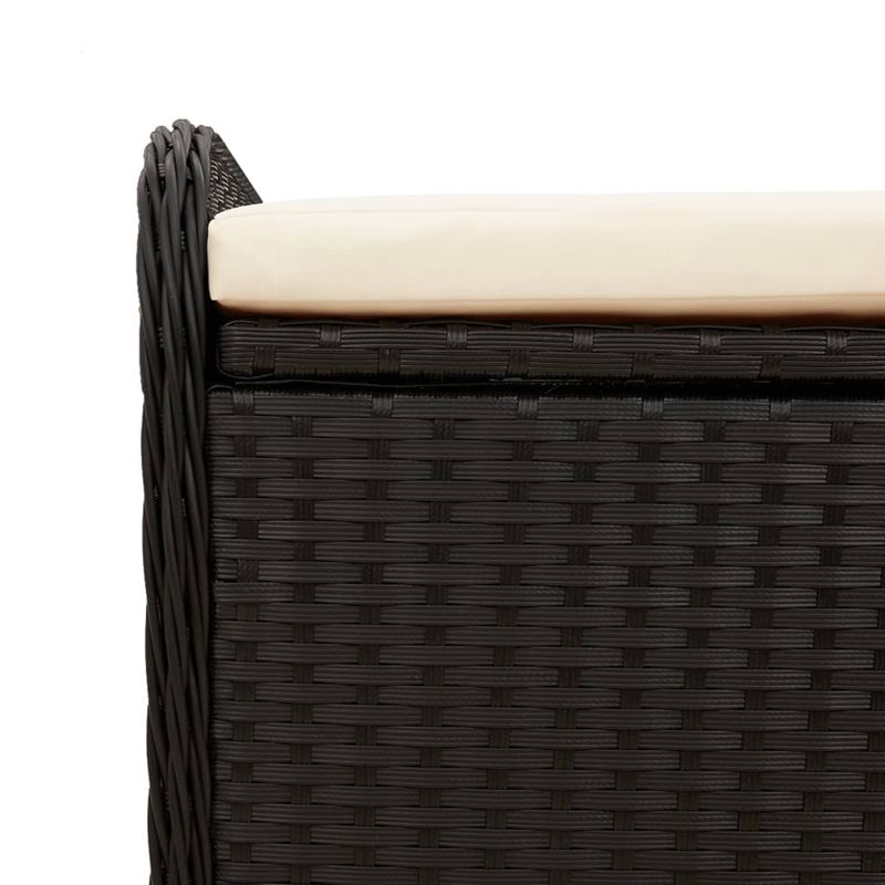 Casa si Gradina - Gradina si terasa - Mobilier exterior - Bancute de gradina - Banca de depozitare cu perna, negru, 115x51x52 cm, poliratan - Infinity.ro