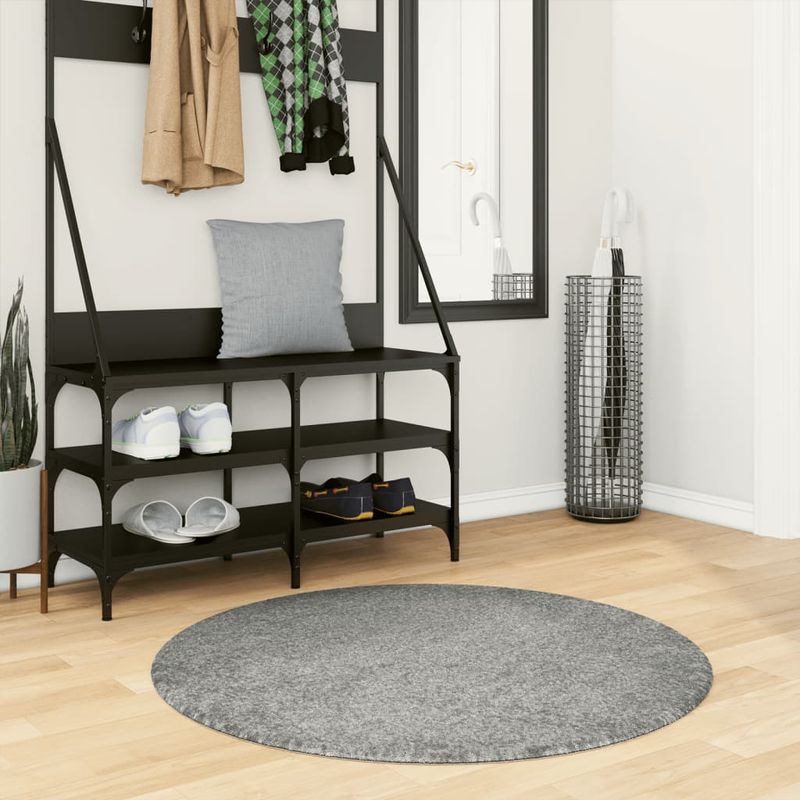 Casa si Gradina - Textile si covoare - Covoare - Covoare casa - Covor pufos cu fire inalte, verde modern, Ø 100 cm - Infinity.ro