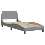 Casa si Gradina - Mobilier - Paturi si accesorii - Paturi - Cadru de pat cu tablie, gri deschis, 90x200 cm, textil - Infinity.ro