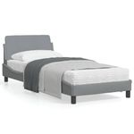 Casa si Gradina - Mobilier - Paturi si accesorii - Paturi - Cadru de pat cu tablie, gri deschis, 90x200 cm, textil - Infinity.ro