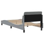 Casa si Gradina - Mobilier - Paturi si accesorii - Paturi - Cadru de pat cu tablie, gri deschis, 90x200 cm, textil - Infinity.ro