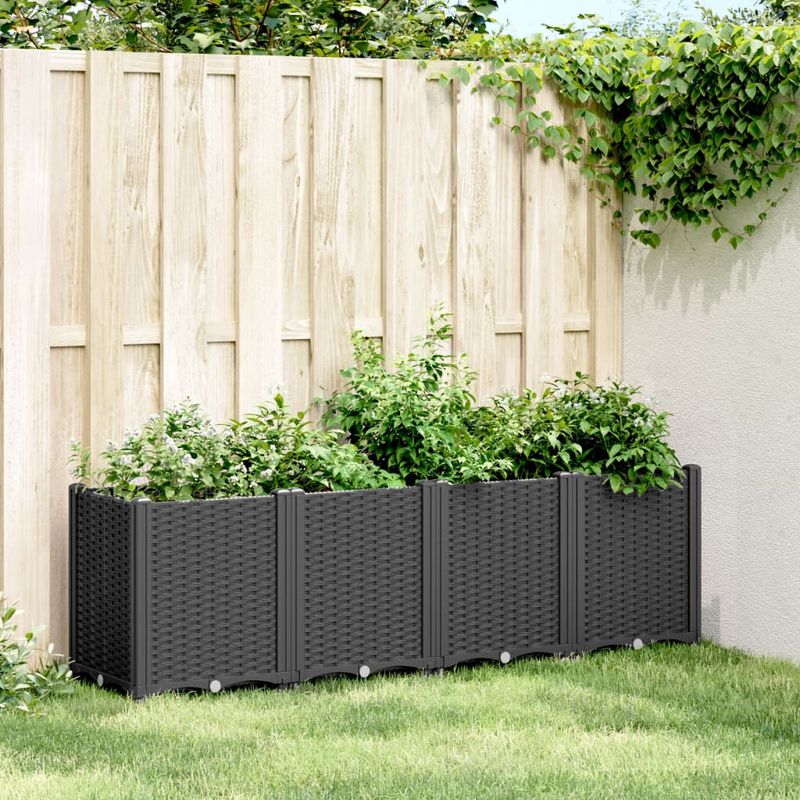 Casa si Gradina - Gradinarit si plante - Plante si ghivece - Ghivece si suporturi - Jardiniera de gradina, negru, 160x40x53 cm, PP - Infinity.ro