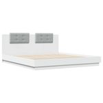 Casa si Gradina - Mobilier - Paturi si accesorii - Paturi - Cadru de pat cu tablie si lumini LED, alb, 180x200 cm - Infinity.ro