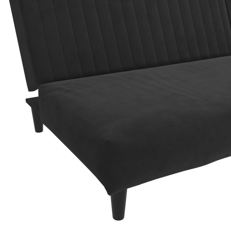 Casa si Gradina - Mobilier - Canapele si coltare - Canapele - Canapea extensibila cu 2 locuri, negru, catifea - Infinity.ro